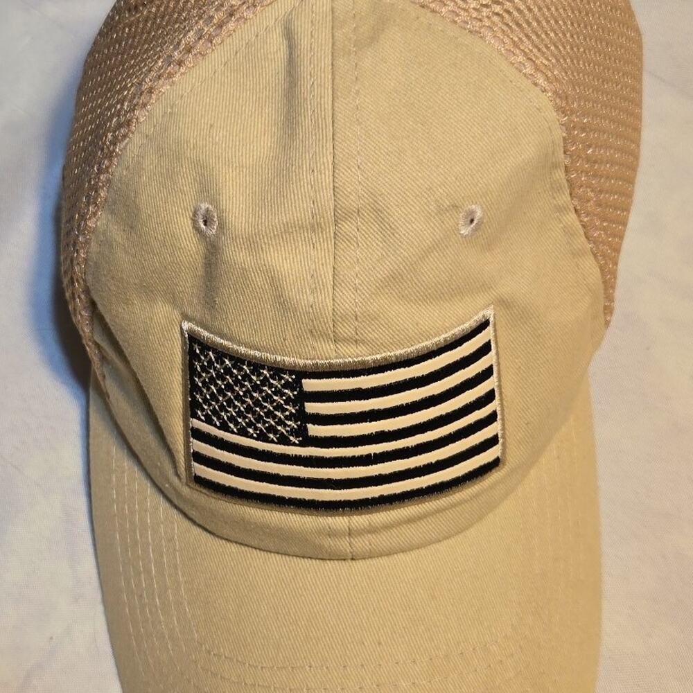 Baseball Cap Tan American Flag